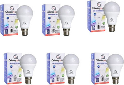 Glowing Night 9 W Basic Round B22 LED Bulb(White, Pack of 6)