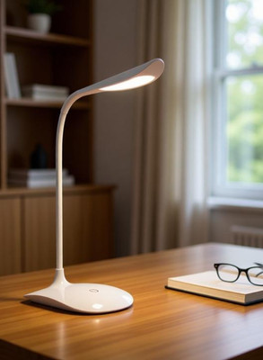 Krikav owerful Rechargeable Emergency Table Lamp /Desk Lamp Children Eye Protection Study Lamp(15 cm, White)