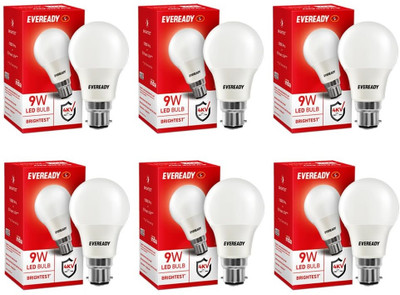 EVEREADY 9 W Basic Standard B22 LED Bulb(White, Pack of 6)