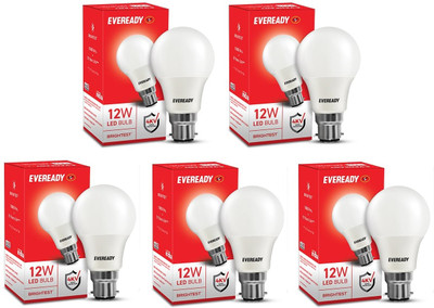 EVEREADY 12 W Eye Safety Compliance Standard B22 LED Bulb(White, Pack of 5)