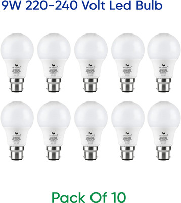 AP Source 9 W Basic Round B22 LED Bulb(White, Pack of 10)