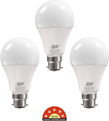 LAZYwindow 9 W Basic Round B22 LED Bulb(White, Pack of 3)
