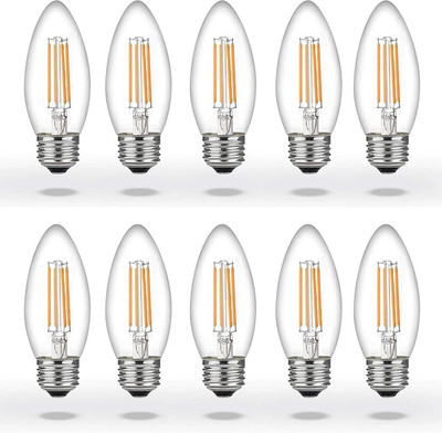 vibunt 4 W Basic Candle E27 LED Bulb(Yellow, Pack of 10)