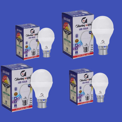 Glowing Night 9 W Basic Round B22 LED Bulb(White, Pack of 4)