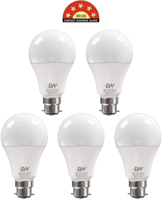 LAZYwindow 9 W Round B22 LED Bulb(White, Pack of 5)