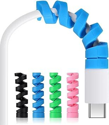 SANEHA 4 PC Wire Sleeves for Charger Cables Cable Protector(Multi Color)
