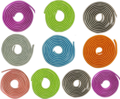Sezhumai Traders 1.4M Shiny Colorful Spiral (Pack of 10) for Universal Chargers Cable Protector(Multicolor)