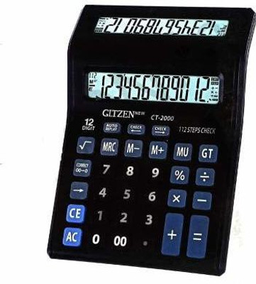zendro New Gltzen Standard Function Desktop Business calculator , Dual Screen Double Display Calculator with Pen Holder for Office and Retail Counter Purpose (Black) CT- 2000 Financial Calculator(12 Digit) zendro New Gltzen Standard Function Desktop Business calculator , Dual Screen Double Display Calculator with Pen Holder for Office and Retail Counter Purpose (Black) CT- 2000 Financial Calculator(12 Digit)