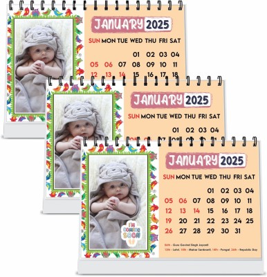 ESCAPER Cute Baby Boy Calendar 2025, Cute Baby Girl Calendar 2025 2025 Table Calendar(Multicolor, Office & Home)