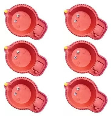 PKG Traditional LED Water Sensor Diya ,Temple ,Office ,Home ,Diwali Decoration 1130 Plastic (Pack of 6) Table Diya Set(Height: 5 inch)