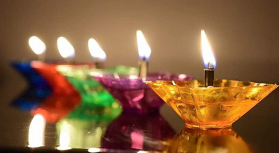 SOMUDEE 3D Shadow Reflection Floating Plastic Lamp|Decorative Diwali Diya Candle_pd2458 Plastic (Pack of 24) Table Diya Set(Height: 2.5 inch)