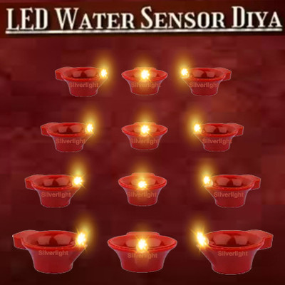 Kala Decorators LED Diya Artificial Diya Home Decoration Birthday Anniversary Festival Candle(Brown, Pack of 12)