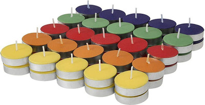 PVA Colorful Tea Light Candle Pack of 50 Pcs _tlcm061 Candle(Multicolor, Pack of 50)