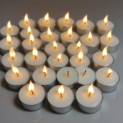 PVA Tea Light Candle Pack of 50 Hour Long Burning_tlc104 Candle(White, Pack of 50)