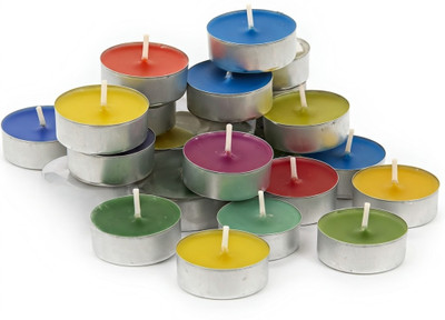 SOMUDEE Colorful Tea Light Candle Pack of 50 Pcs _tlcm020 Candle(Multicolor, Pack of 50)