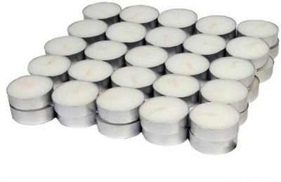 Casahug Set of 50 Tealight Candles (T-Lights) White High Quality Paraffin Wax Candle(Multicolor, Pack of 50)