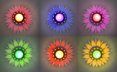 BS NATURAL 3D Shadow Reflection Floating Plastic Lamp|Decorative Diwali Diya Candle_pd2402 Plastic (Pack of 24) Table Diya Set(Height: 2.5 inch)