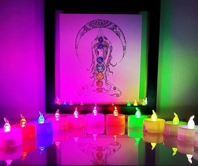 MK Life LED Tea Light Candle | LED Diya | Multicolor Diya Candle(Multicolor, Pack of 12)
