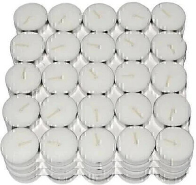 Casahug Smokeless Tea Light Paraffin Wax Candle for Wedding,Festival,Party Candle (White Candle(Multicolor, Pack of 100)
