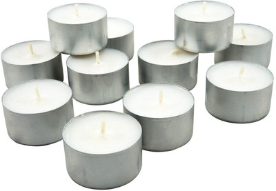 Ein Sof 9 Hr Burning Tealight Candle(White, Pack of 10)
