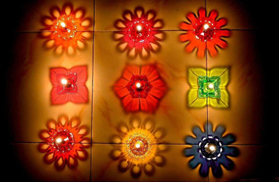 BS NATURAL 3D Shadow Reflection Floating Plastic Lamp | Decorative Diwali Diya Candle_pd80 Plastic (Pack of 12) Table Diya Set(Height: 2.5 inch)
