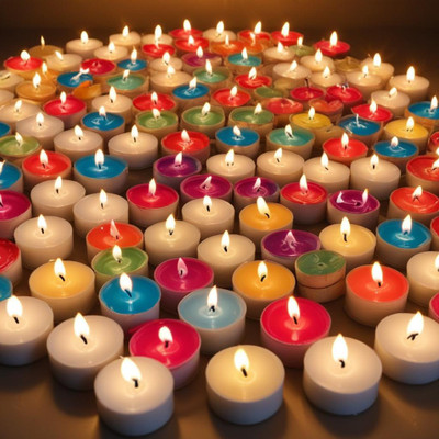 BIndian Colorful Tea Light Candle Pack of 50 Pcs _tlcm012 Candle(Multicolor, Pack of 50)