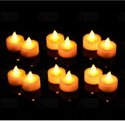 rajikaa LED T LIGHT CANDLE Candle(Yellow, Pack of 12)