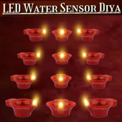 Kala Decorators LED Diya Artificial Diya Home Decoration Birthday Anniversary Festival Candle(Brown, Pack of 12)