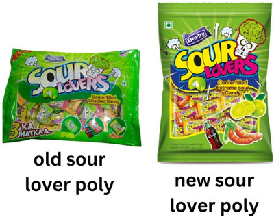 Derby Sour Lovers _166pcs each pkt_(Combo pack of 2) Tamarind, Lemon, Cola Sour Candy(2 x 664 g)