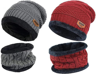 JusAwesm Beanie Cap(Pack of 2)