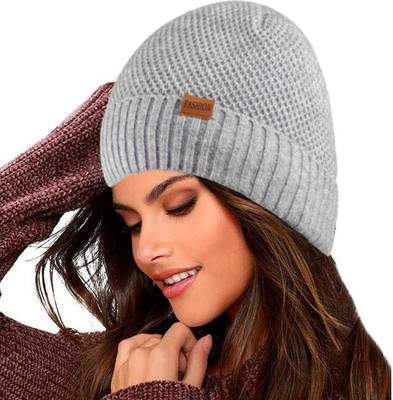 COOL INDIANS Solid, Self Design, Woven Beanie Cap