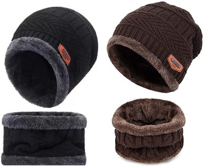 Winntressy Woven Beanie Cap(Pack of 2)