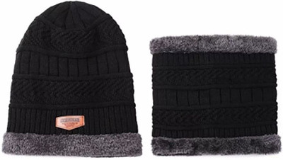 EMPOISON Solid, Woven, Self Design Monkey Cap Cap