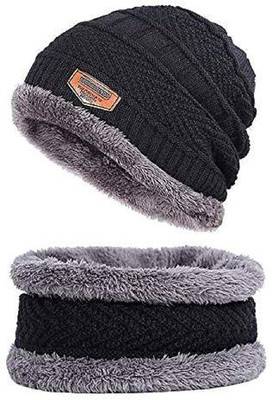 peter india Solid, Self Design Beanie Cap(Pack of 2)