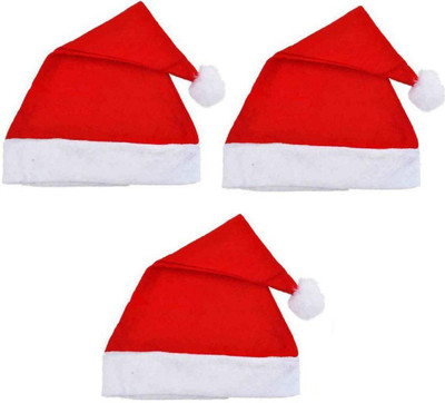 ME&YOU Solid Santa Cap Cap(Pack of 3)