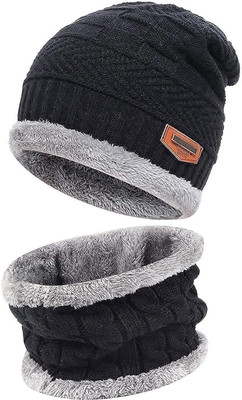 LOOM LEGACY Solid Beanie Cap(Pack of 2)