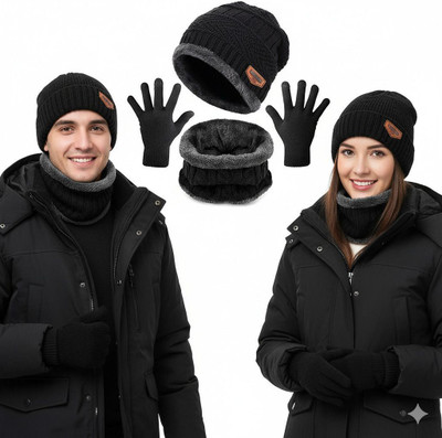 ShopGlobal Beanie wintercap neck with gloves Cap