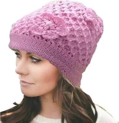 TRUE INDIAN Solid, Woven Beanie Cap
