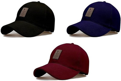 Dcmr Self Design, Solid, Striped Sports/Regular Cap Cap(Pack of 3)