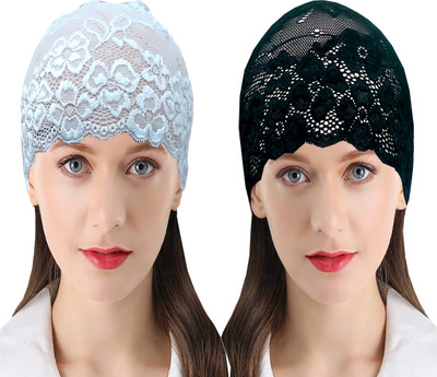adnara Self Design, Solid Skull Cap Cap(Pack of 2)