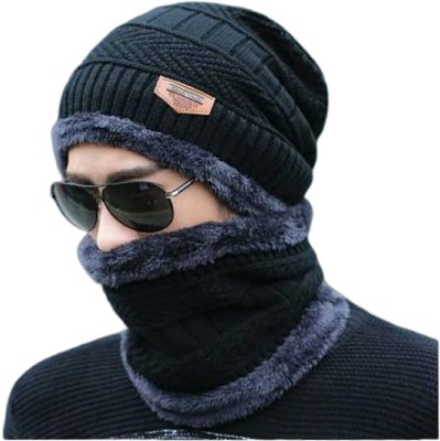 Bhagwati Enterprises Woven, Solid, Self Design Beanie Cap