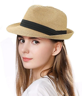 INFISPACE Fedora Hat(Beige, Pack of 1)