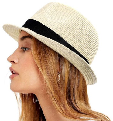INFISPACE Fedora Hat(Beige, Pack of 1)