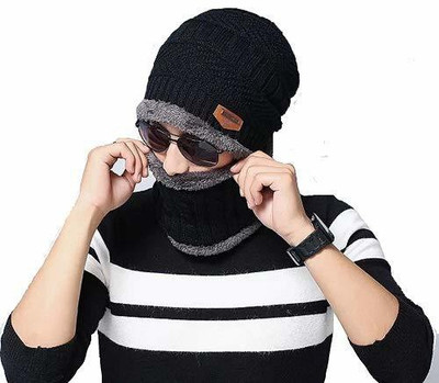 Creeknest Solid, Self Design Beanie Cap