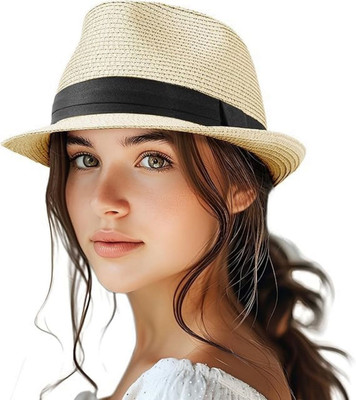 INFISPACE Fedora Hat(Beige, Pack of 1)