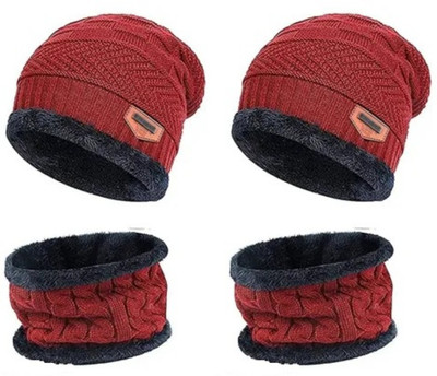 SMART SEWINGERS Woven Beanie Cap(Pack of 2)
