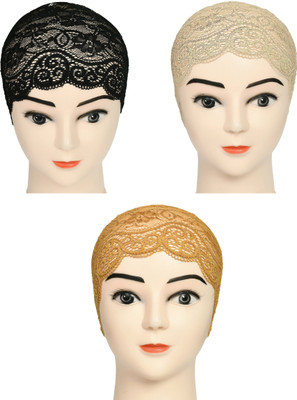 DCENT KRAFT Self Design Skull Cap Cap(Pack of 3)