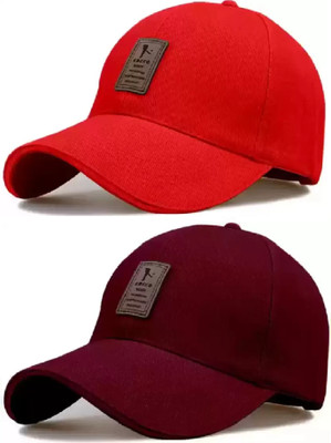 SKYZONE Solid Sports/Regular Cap Cap(Pack of 2)