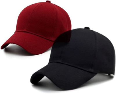 Amience Solid Sports/Regular Cap Cap(Pack of 2)