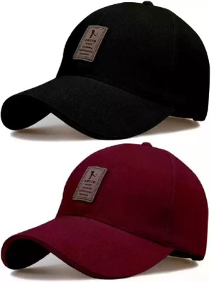 Evanden Self Design Sports/Regular Cap Cap(Pack of 2)